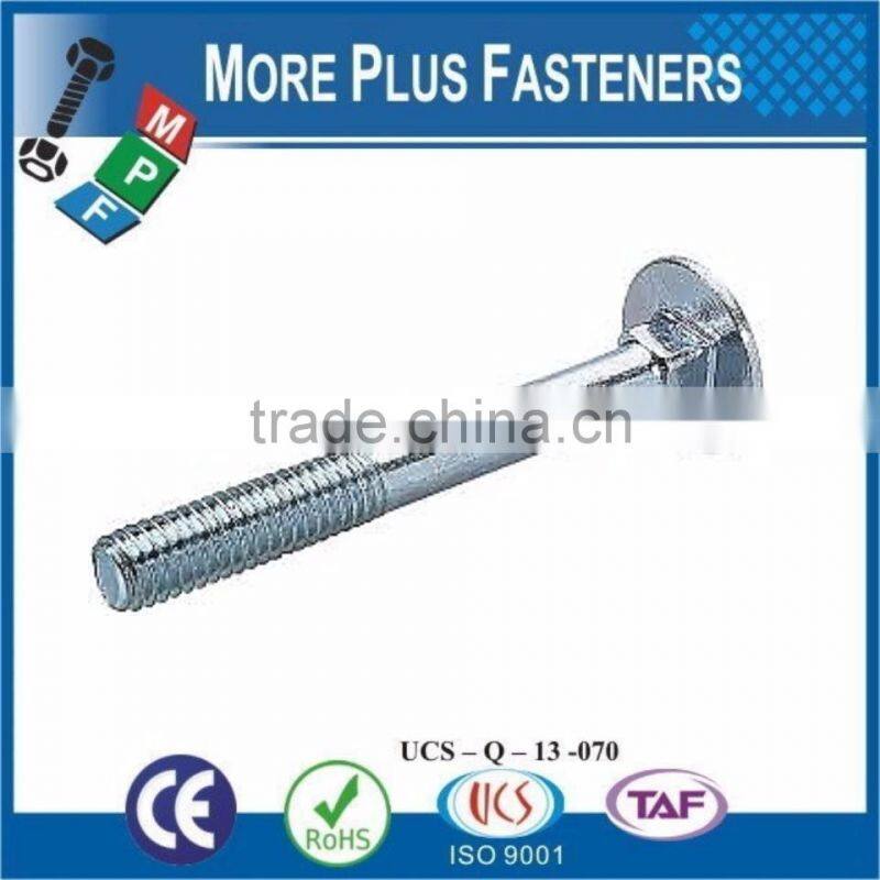 Made In Taiwan Stainless Steel General Purpose Bright Zinc Plated Bronze Coach Bolt