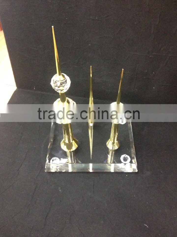 Hight Quality Crystal 24k Kuwait tower model for souvenir gift JC-05