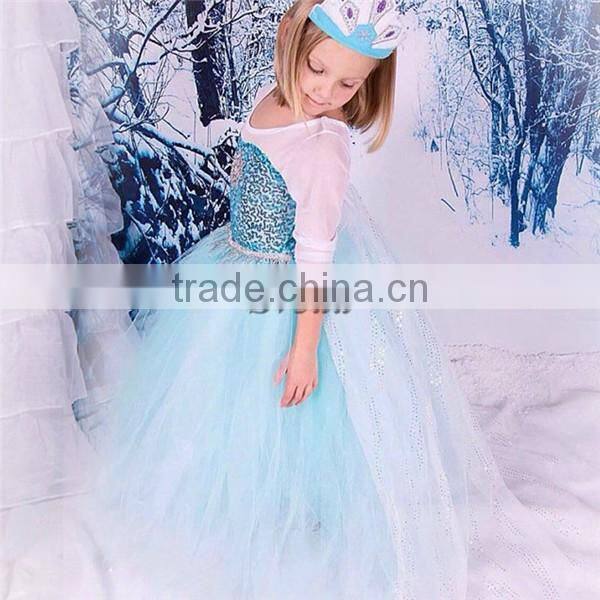 Hot Movie Frozen dress fashion dress children dress cosplay costume for girls