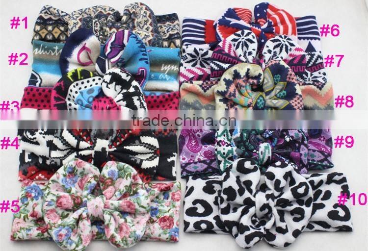 New arrival deer head wraps,turban children girls hair headband,stripe baby headband M5062005