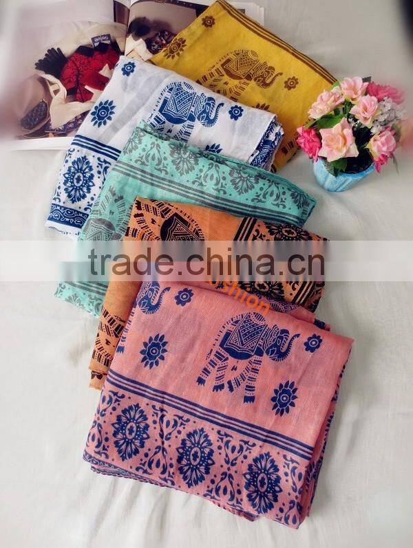 latest fashion voile scarf print scarf starfish scarf for women bufunda