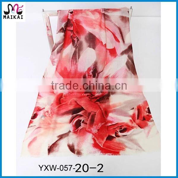 High quality screen printing wool scarf factory china