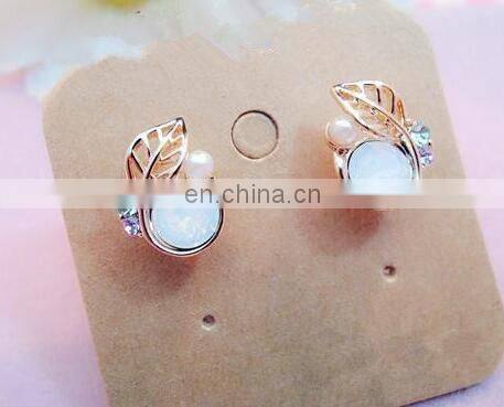 2017 Korean Version Of The New Fashion Crystal Silver Leaf Earrings Female High Quality Jewelry Factory Direct Wholesale