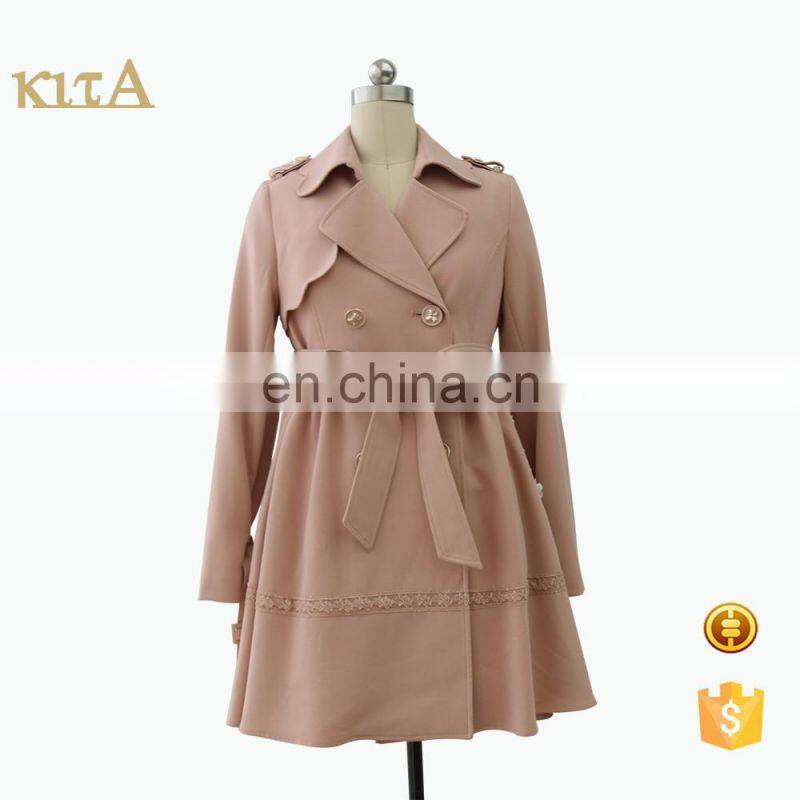 young women spring autumn sweet trench coat with belt