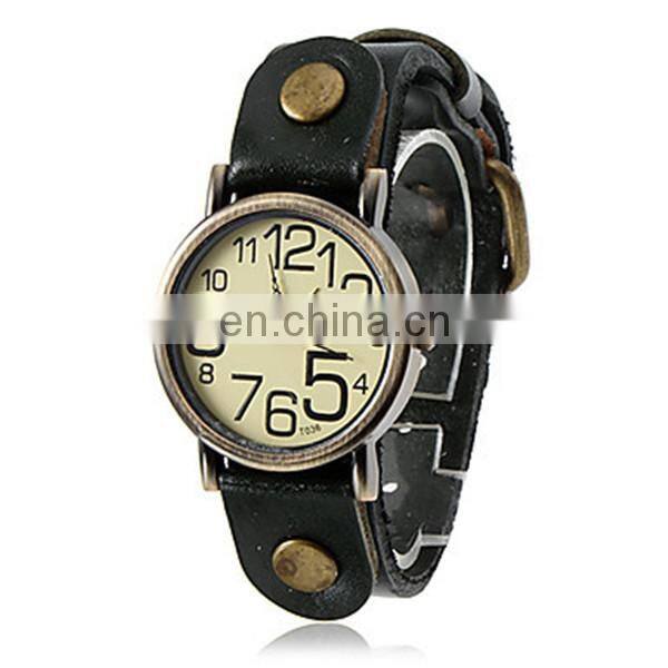 2014 Yiwu Manufacturer Directly Sale Genuine Leather Watch