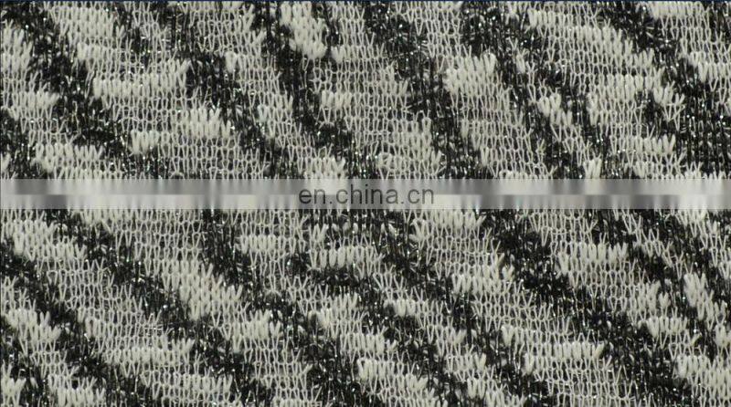 Knitted silver fabric with zebra made in china