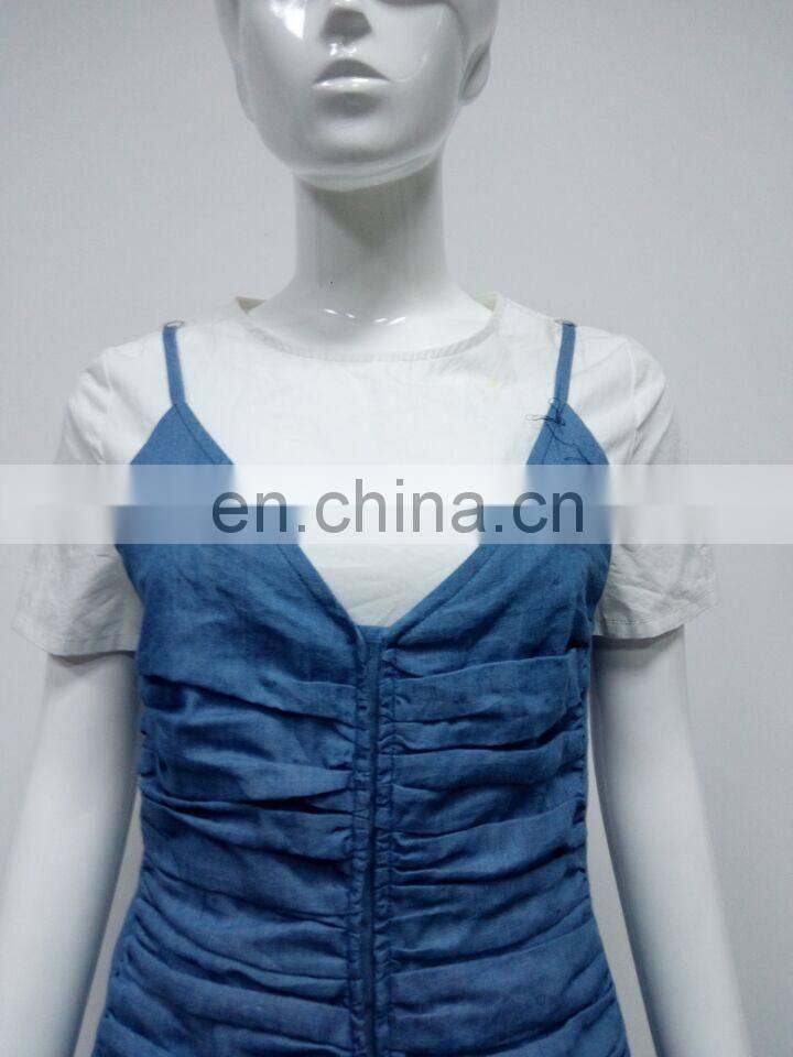 2016 fashion ladies clothes denim women dress with stylish blouses designs
