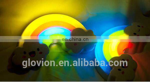 Cute desk lamp for baby sleep sound and light control wall sticker light multi-color novelty decorative bedroom lamp