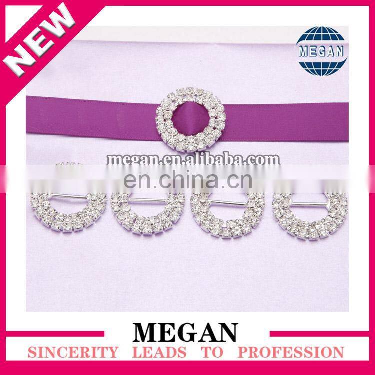 Fashion round shape crystal rhinestone channel buckles for clothes decoration