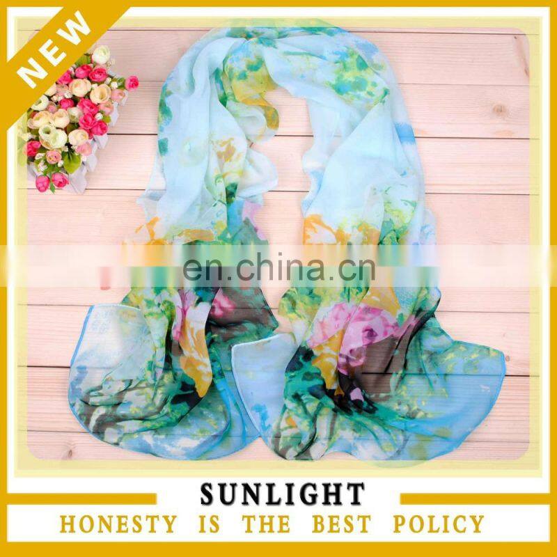 wholesale china mixed color silk scarf chiffon georgette scarves