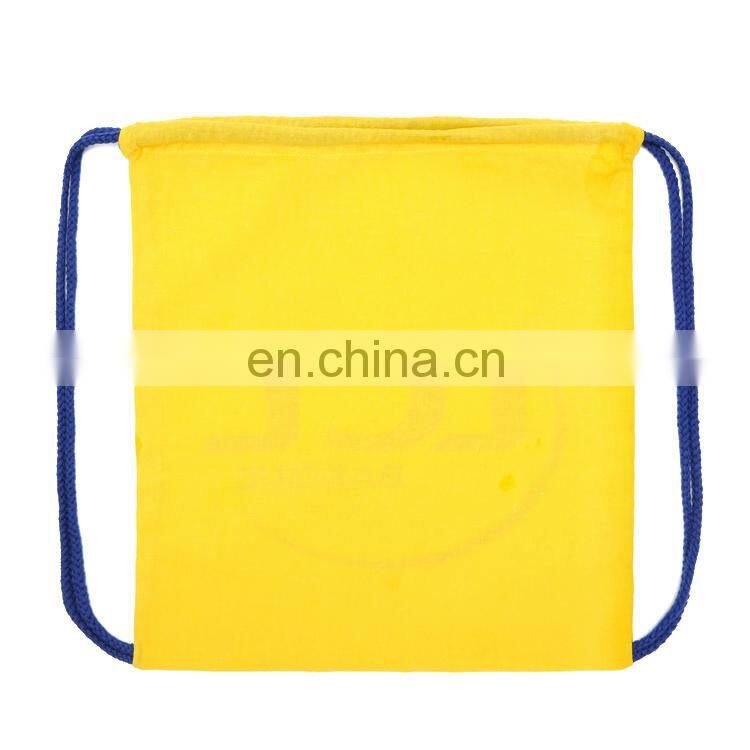 Custom cotton canvas draw string tote bag