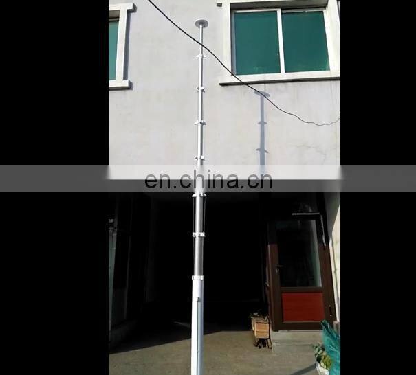 outdoor vehicle mounted motorized crank up telescopic pole 9.5m