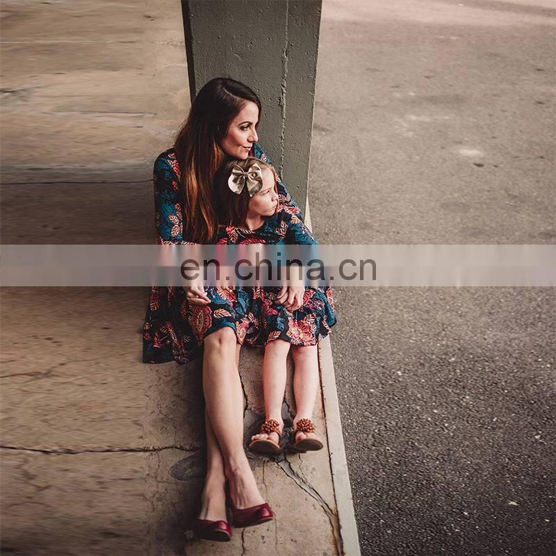 Mother daughter dresses 2019 Vintage Floral Mini Dress Mom and daughter dress Mother and daughter clothes ropa madre e hija