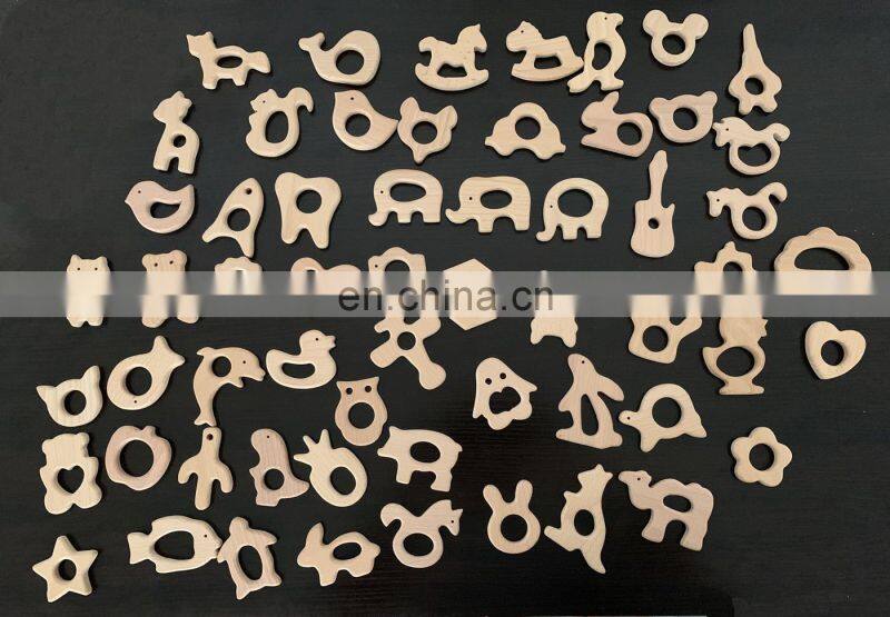 wooden animal horse crochet beads Teething toy wooden bead teether