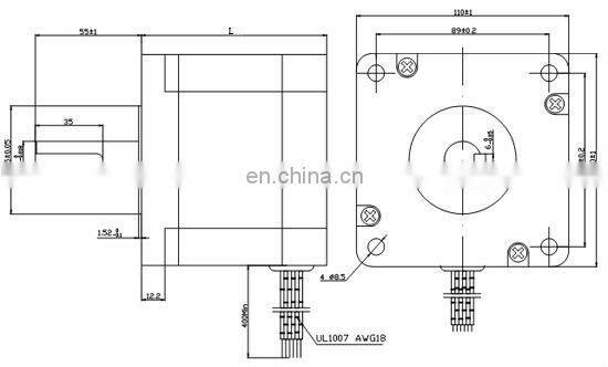 SM110HT150-6504A nema 42 stepping motor, 110mm step motor, 21Nm holding torque
