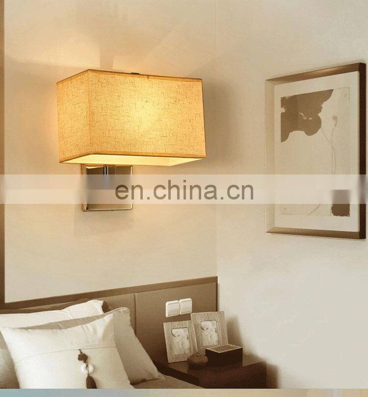 New living room wall lamp creative led bedside wall lamp Chinese style simple   cloth hotel lamp
