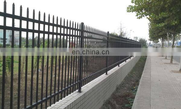 6ft high black coated spear top steel picket fence Ornamental fence