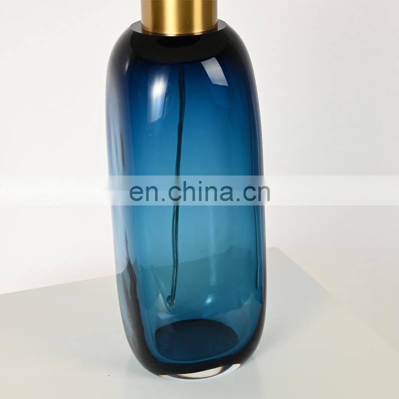 Blue ocean colored glaze glass vase lamp shade bed room lighting table lamp