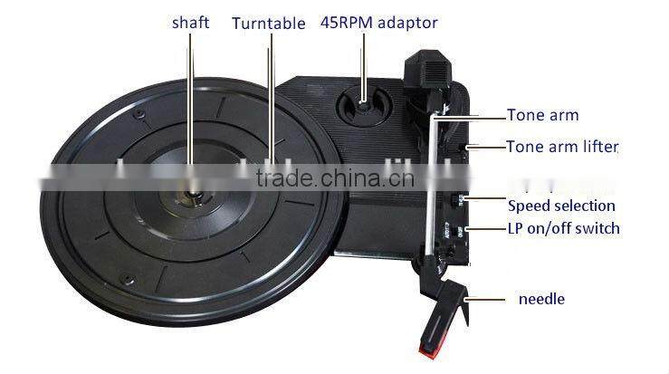 Gramophone cd/cassette player,multiple record player,bluetooth vinyl record player