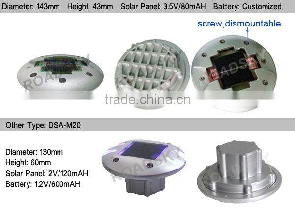 Square Red 6 LED 30 ton Outdoor LED Lighting Road Stud