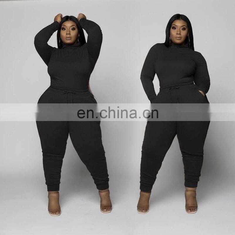 Spring and summer new fashion loose suit clothing wholesale custom solid color large size long-sleeved trousers casual women's