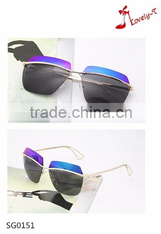 new model latest two tones two parts sunglasses for women