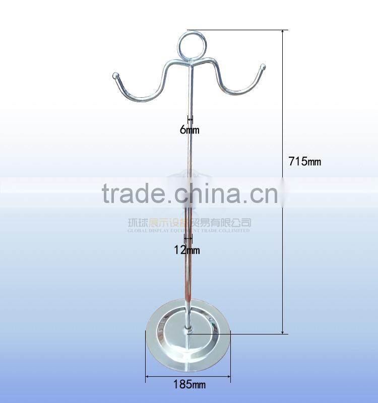 Hot sale metal chrome handbag display stand