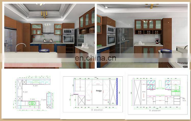 Kitchen furniture plastic PVC laminate kitchen cabinet