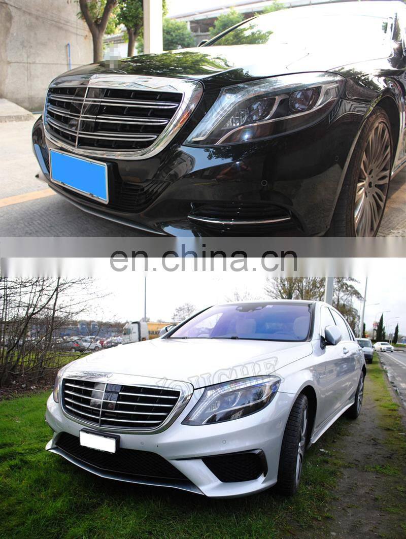 S65 style front grille mesh for Mercedes Benz S class W222 2014+ ABS grill chrome & black