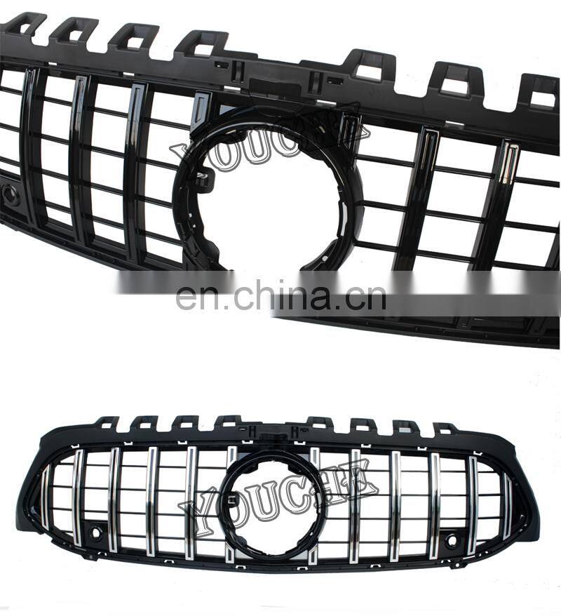 GT R style front bumper grille mesh for Mercedes Benz A class W177 ABS grill