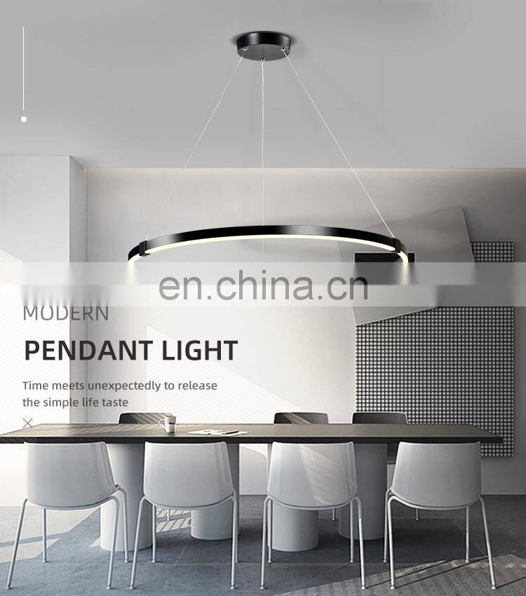 HUAYI New Arrival Living Room Indoor Decoration Hanging Circular LED Modern Pendant Light