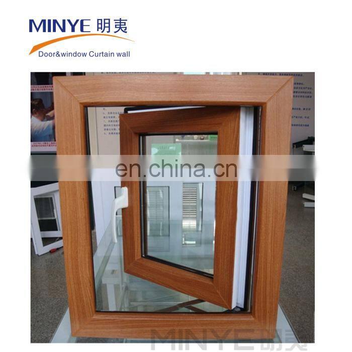 New design wood color UPVC casement window