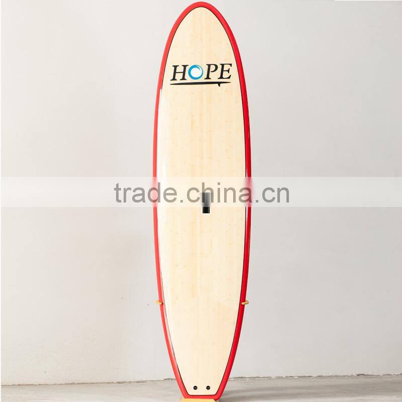 With handle and vent plug deck bamboo sup board