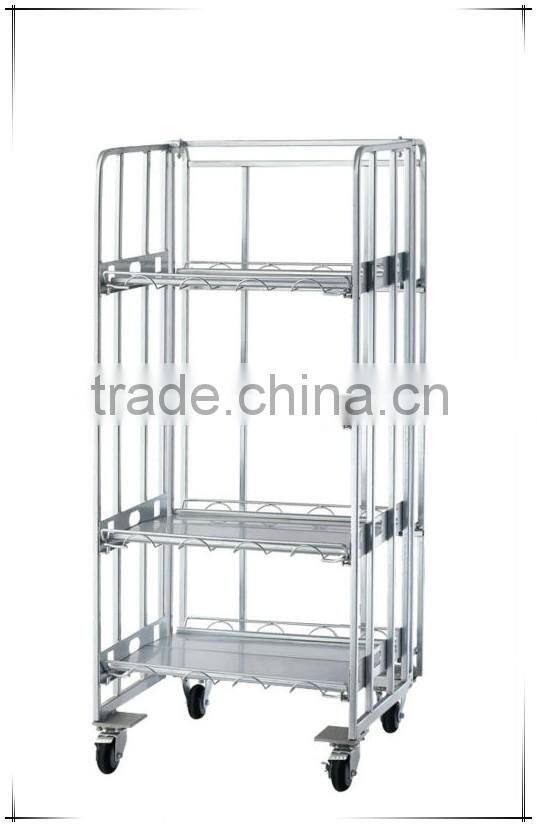 Folding style portable warehouse trolley