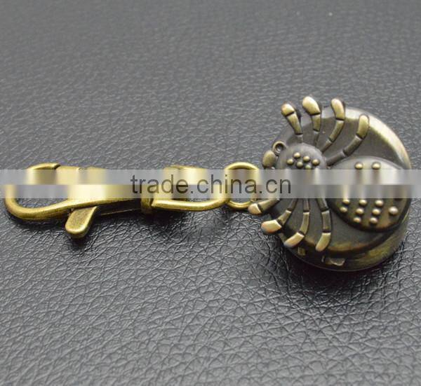 spider key chain wrist watch with metal bronzed chain spider pocket watch