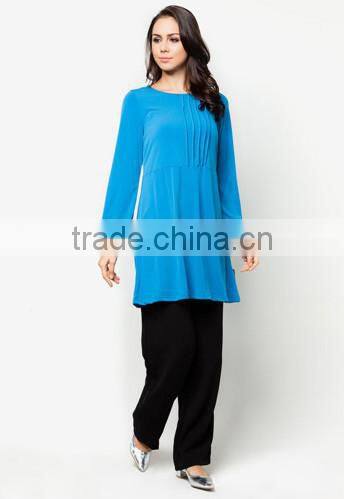 2015 hotsale casual loose ladies Islamic clothing Muslim blouse women S5026