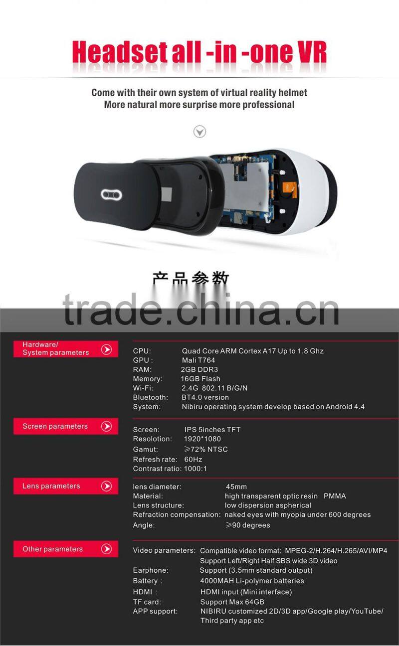 Quad core VR all in one Virtual Reality VR 3D glasses Magicsee M1