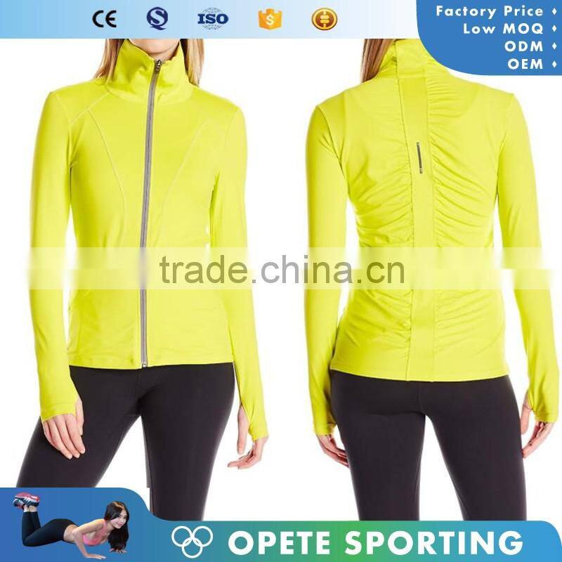 (OEM/ODM Factory)Spandex jackets/women yoga lightweight jacket women tights activewear wholesale hoodies