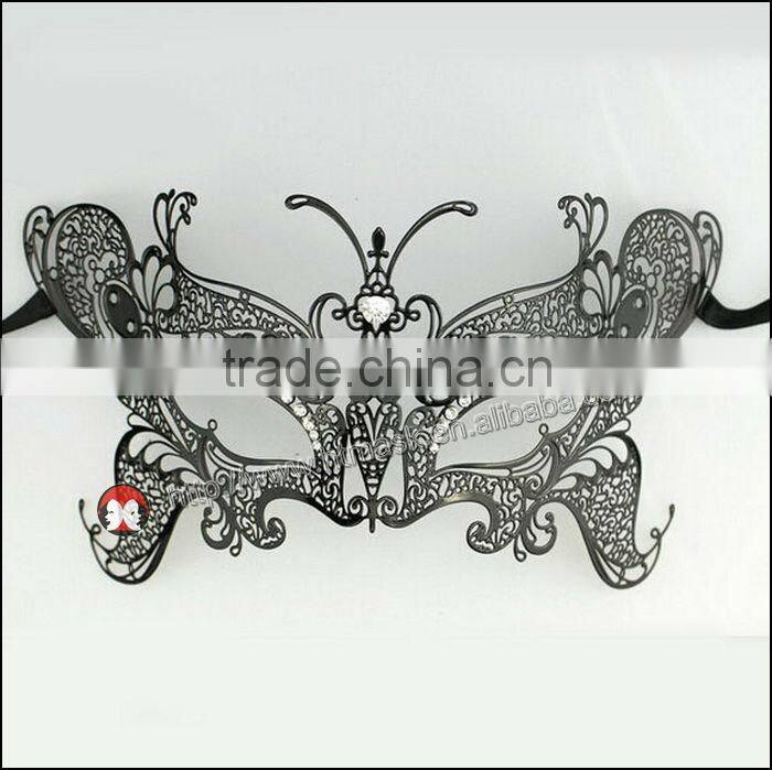 Artificial Metal Beauty Rhinestone Butterfly Type Female Sex Carnival Mask for Christmas with Crystals