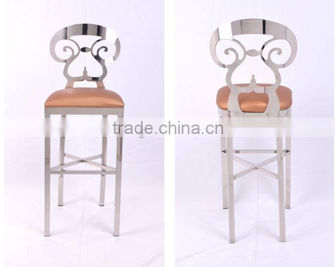 Fashion bar chair carving stainless steel furniture
