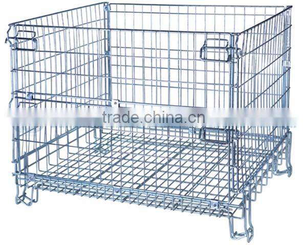 Euro size Huameilong industrial foldable wire mesh stacking baskets