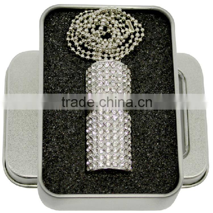 8GB Crystal Lipstick Case Jewelry USB Stick Flash Memory Pen Drive