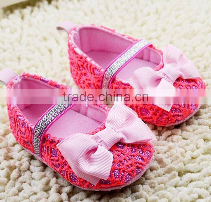 Baby shoes bowknot baby shoes pink color girl shoes cheap children shoes