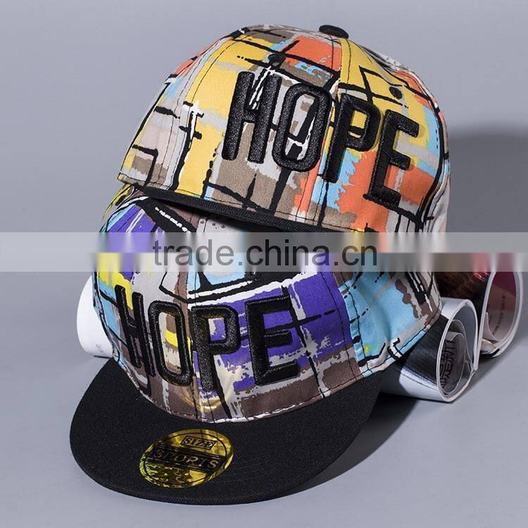 HOPE Embroidery Checked Plaid Snapback Boys Girls Flat Cap