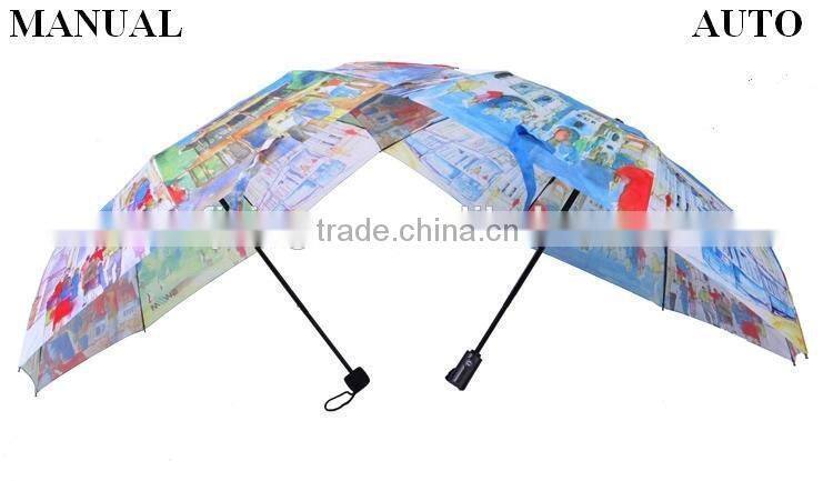 new castle pattern printing umbrella custom full print gift umbrella