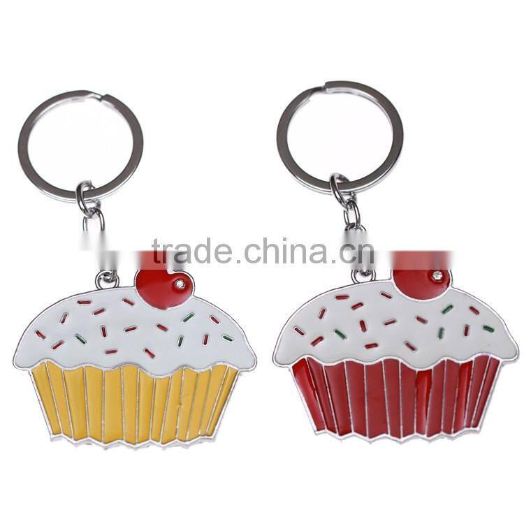 New Promotional Gifts Cup Cake Zinc Alloy Keychain Key Finder