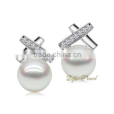 2015 latest design of pearl earrings in 925silver