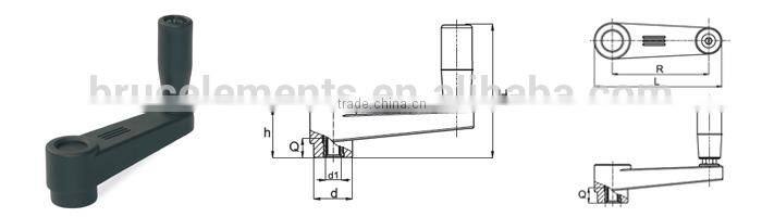 Plastic Crank Handle with fixed grip and fit bushing BK38.0229