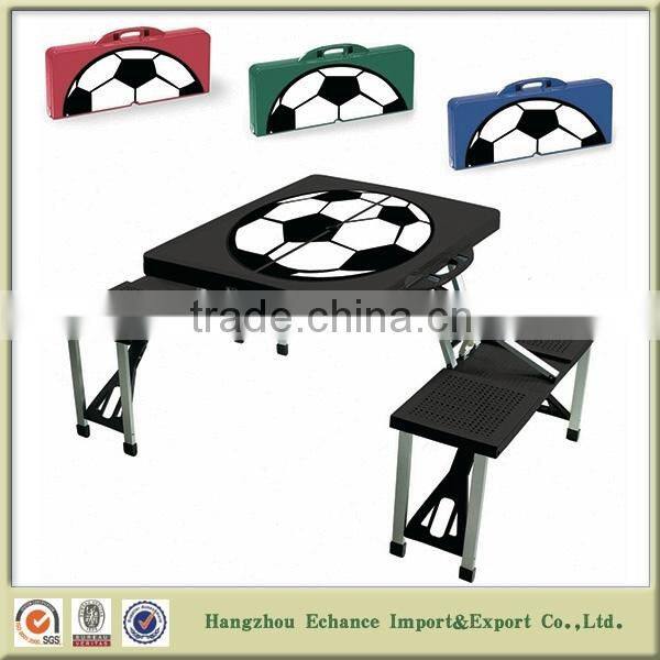 OEM Printing on the table/thick ABS plastic table and aluminum legs folding picnic table