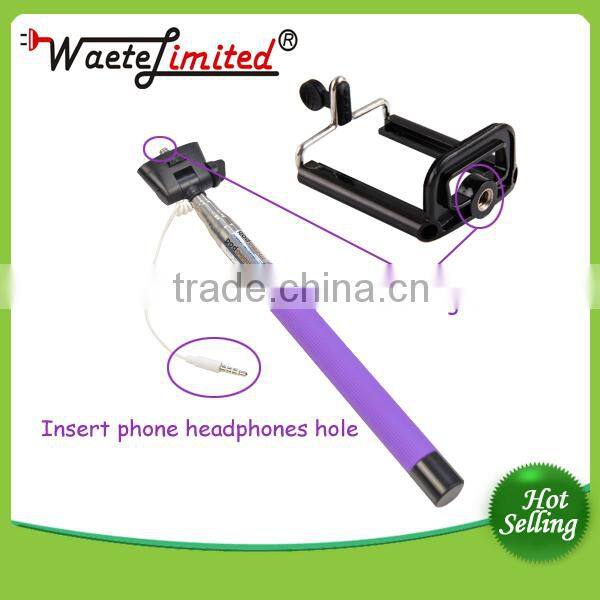 Colorful smartphone monopod selfie stick portable flexible camera